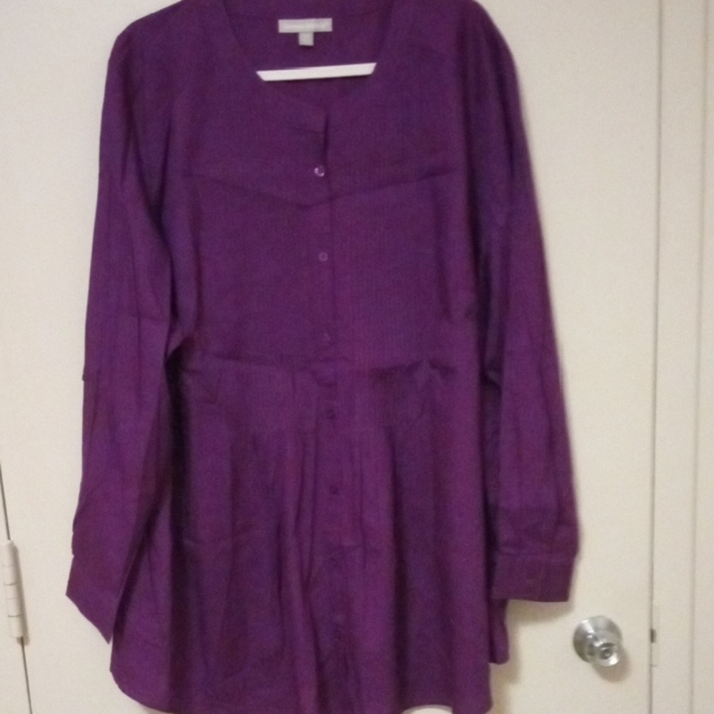 CLEARANCE Cotton Purple Top 30W